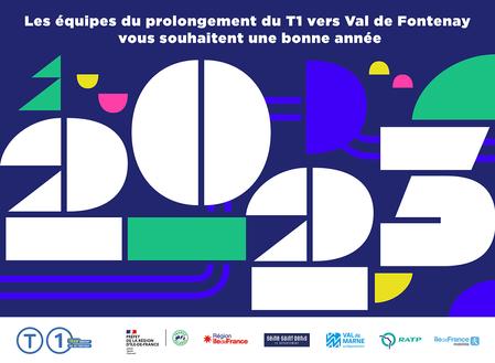 L’équipe du tram T1 vous présente ses meilleurs vœux pour 2023 !