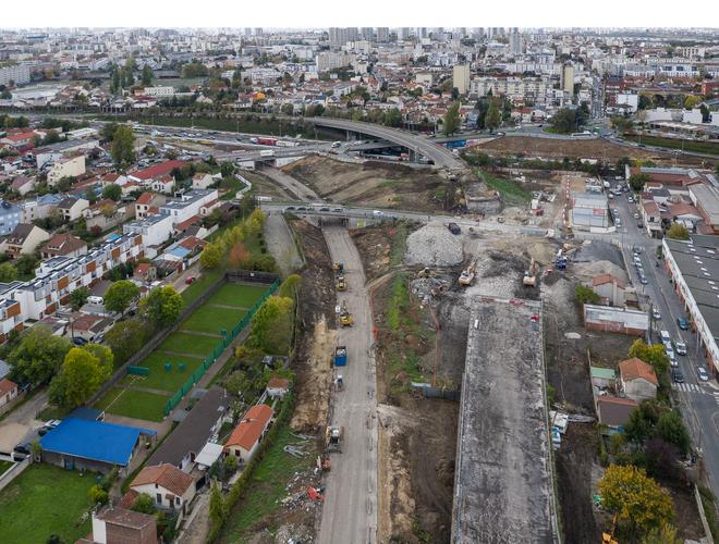 Démarrage de la démolition de l'A186 © Département de la Seine-Saint-Denis