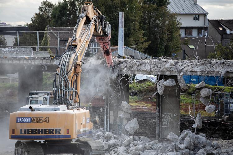Démarrage de la démolition de l'A186 © Département de la Seine-Saint-Denis