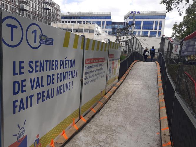 Travaux de la sente piétonne de Val de Fontenay © Département de la Seine-Saint-Denis