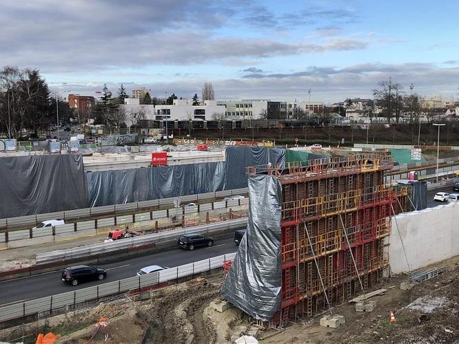 Travaux préparatoires à la construction du pont de franchissement de l'A3 © Département de la Seine-Saint-Denis
