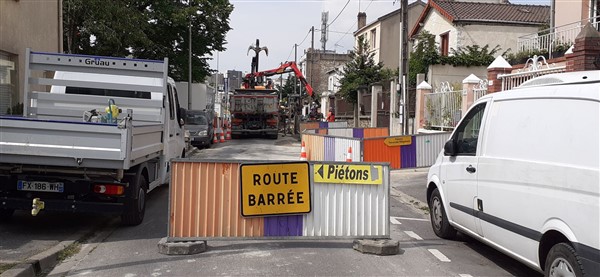 Travaux concessionnaires Est Ensemble rue Emile Zola à Noisy-le-Sec