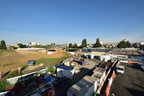 Le chantier de construction de l’ouvrage de franchissement de l’A3 - Mai 2021