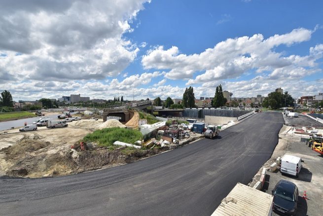 Le chantier de construction de l’ouvrage de franchissement de l’A3 - Juin 2021