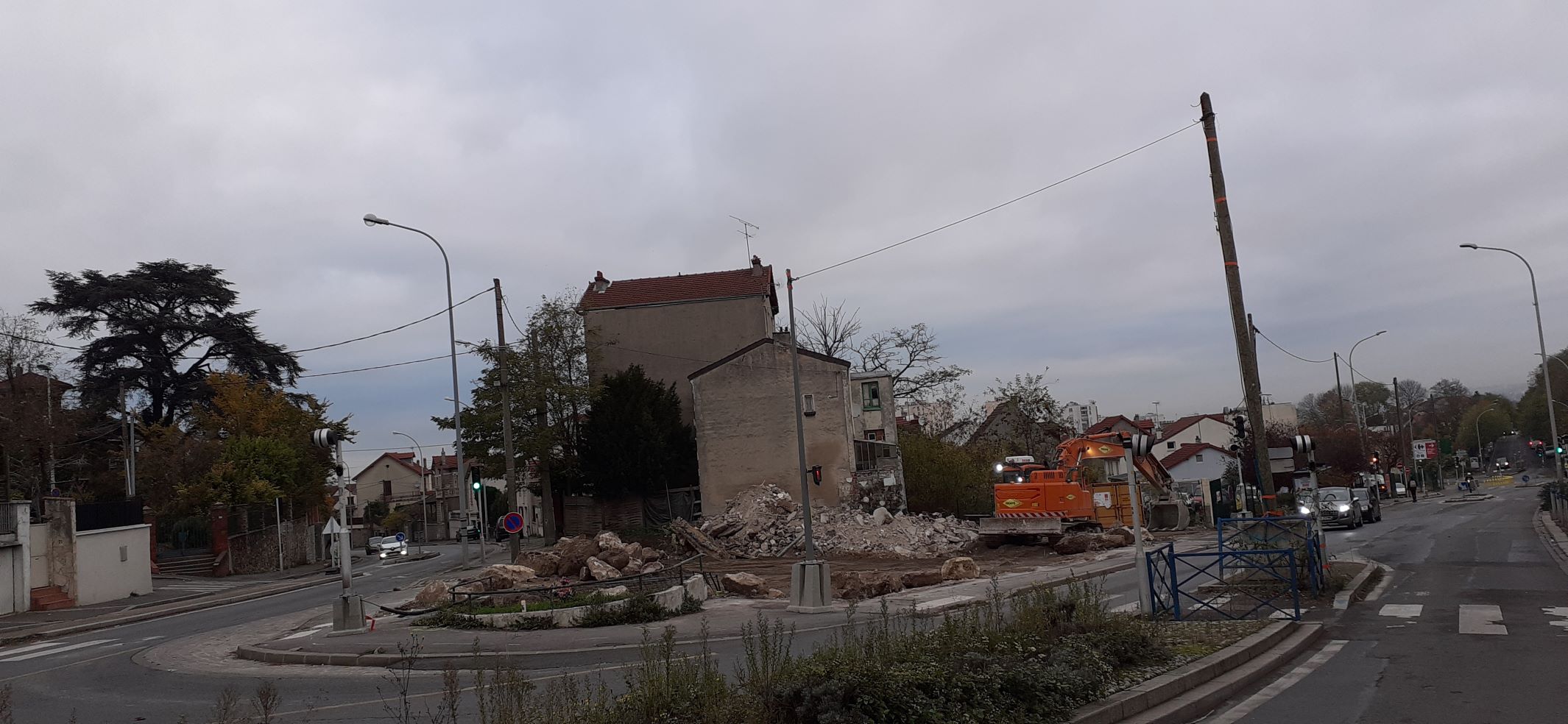 Travaux de démolition rue Anatole France à Noisy-le-Sec