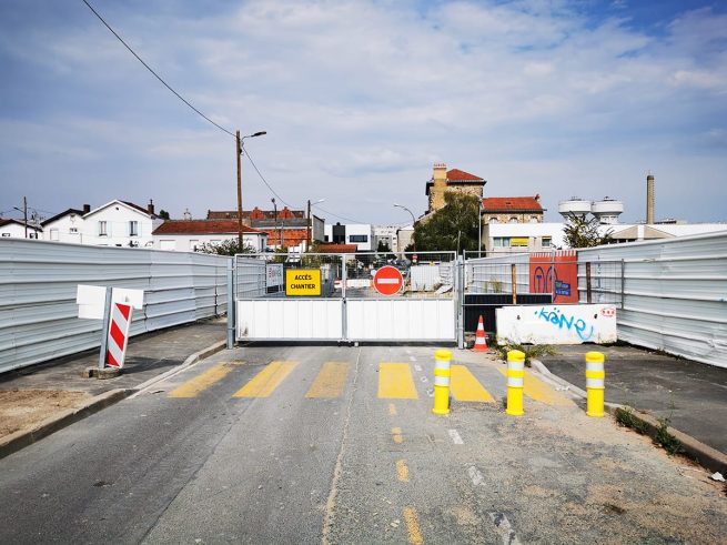 Balisage des travaux, rue de la libre pensée à Romainville