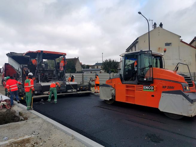 Travaux d’enrobés avenue Paysagère à Montreuil