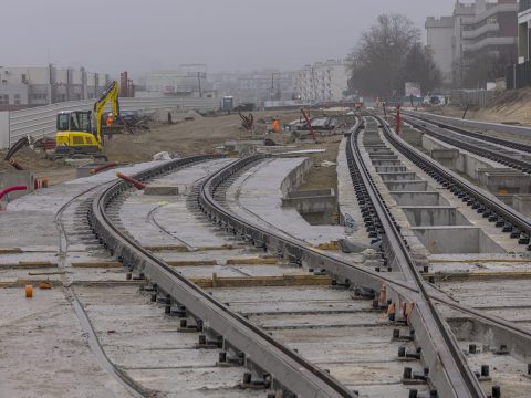 Pose des rails à Montreuil