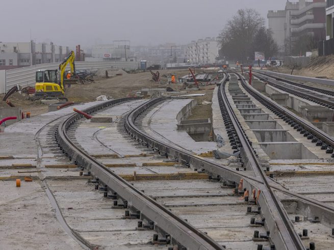 Pose des rails à Montreuil