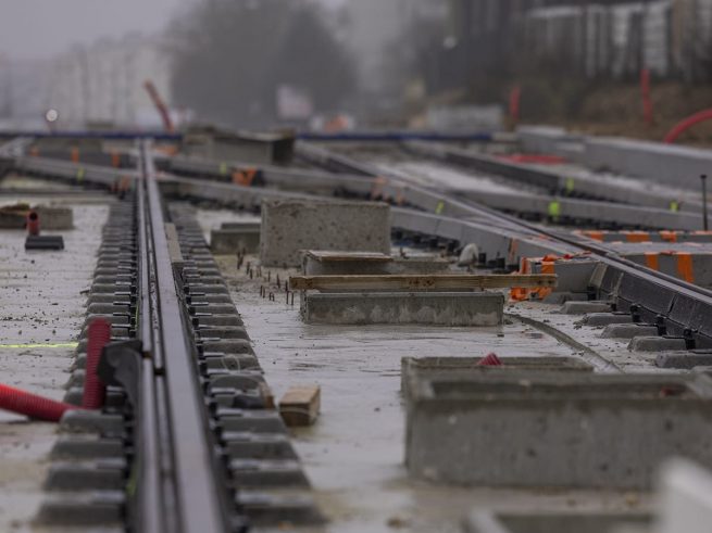 Pose des rails à Montreuil