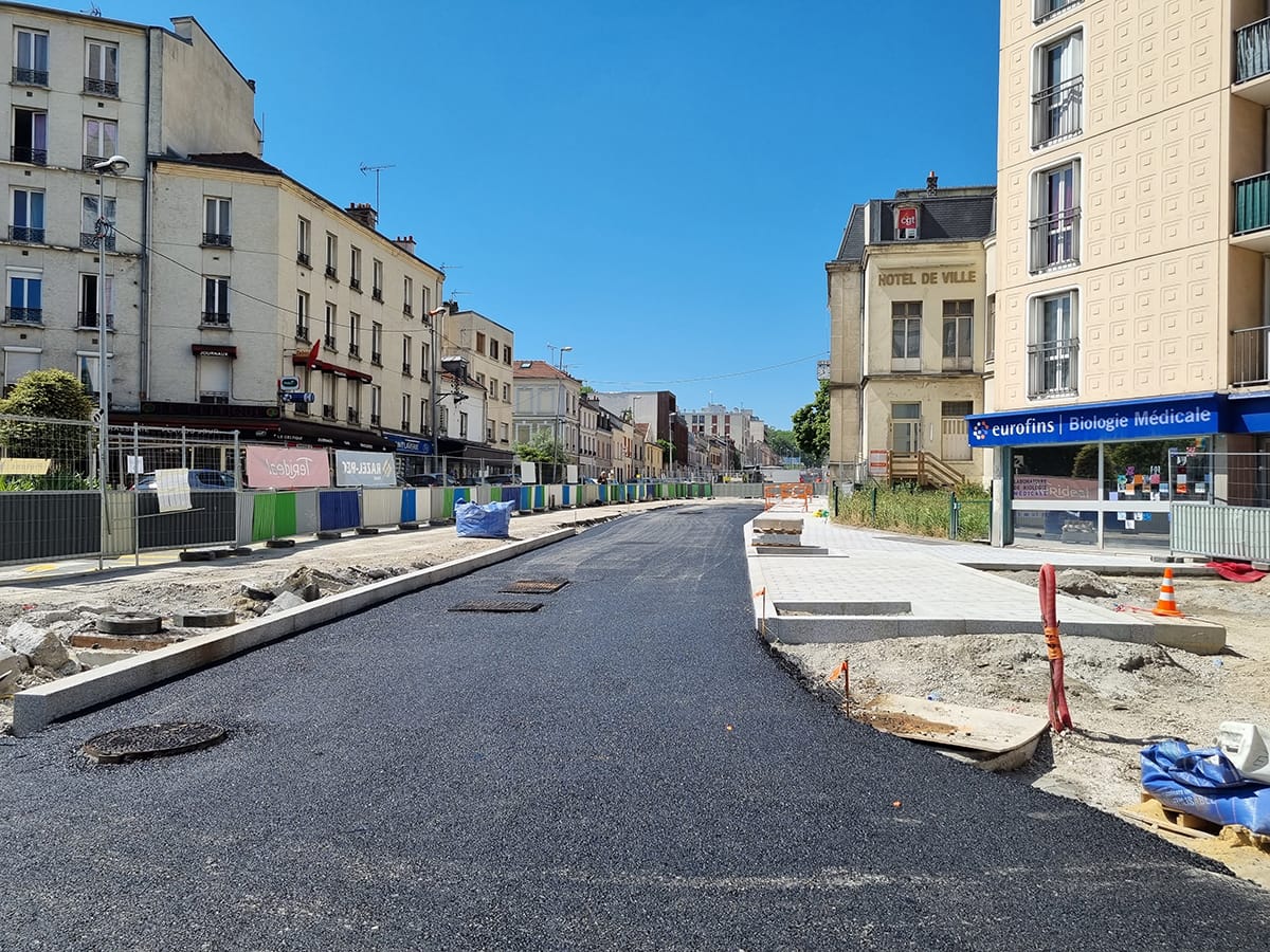 Travaux d’insertion urbaine rue Anatole France à Noisy-le-Sec