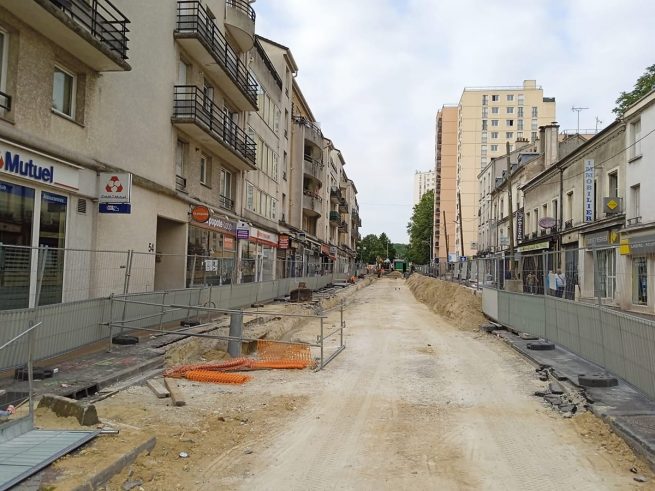 Travaux de multitubulaire rue Jean Jaurès à Noisy-le-Sec