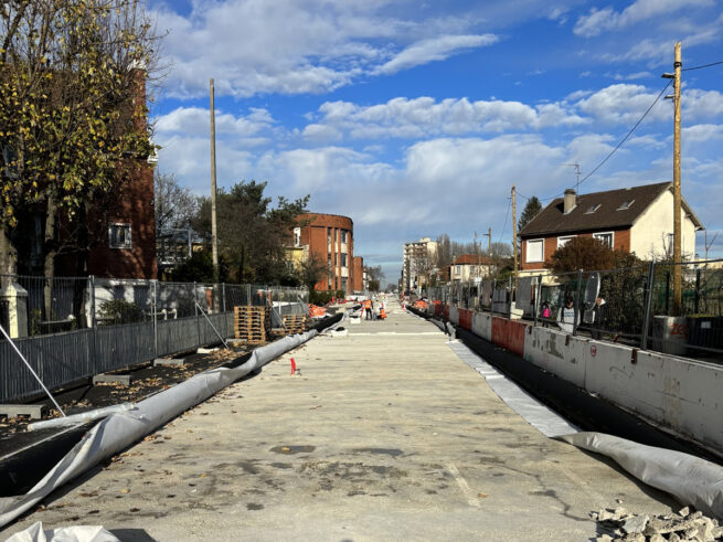 Travaux de plateforme Boulevard Henri Barbusse à Romainville
