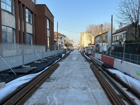Travaux de plateforme rue Henri Barbusse à Romainville