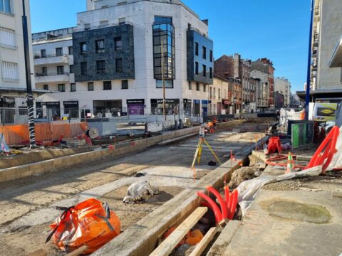 Travaux de plateforme rue Jean Jaurès à Noisy-le-Sec