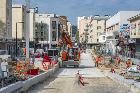 Travaux de plateforme rue Jean Jaurès à Noisy-le-Sec